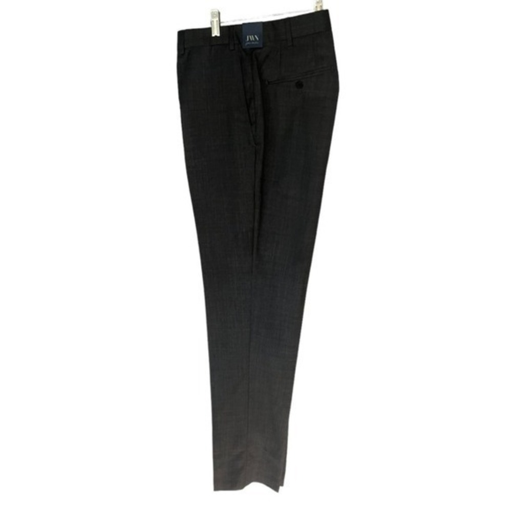 JWN NWT Grey 100% Wool Unhemmed Traditional Fit Trouser Size 38 NWT